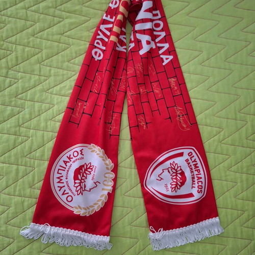 Olympiacos Anniversary Scarf 100 Years, like new, signed