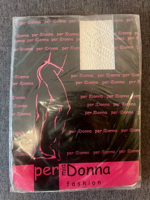 Vintage tights new white with nice design size 1-2 (S-M)