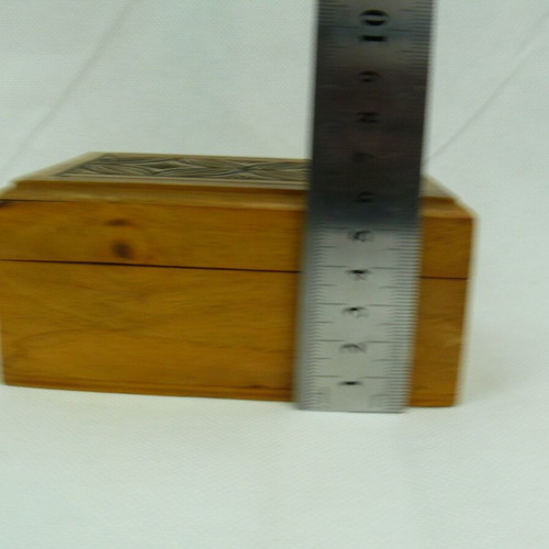Old wooden jewelry box used, brown