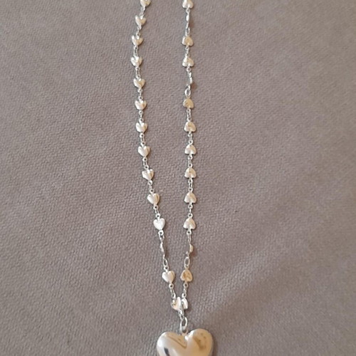 Heart locket pendant new, silver color