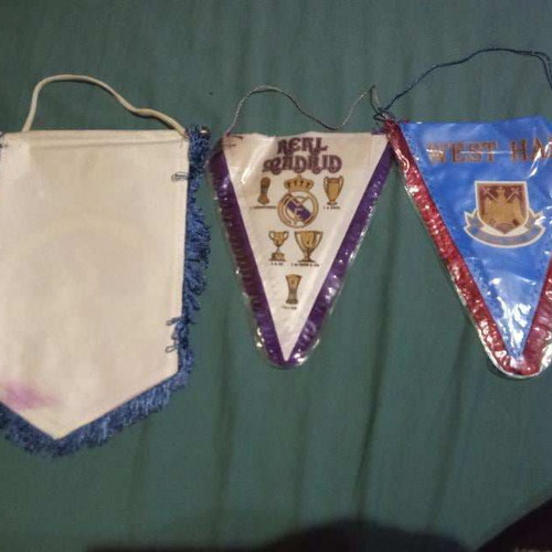 Swansea, West Ham, Real Madrid pennants used, set of 3