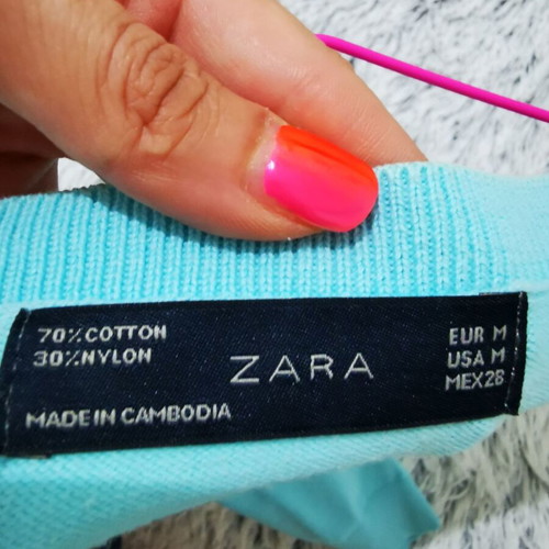 Zara blouse turquoise like new, soft wool blend