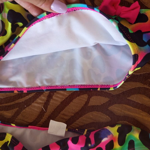 Girls' animal print swimsuit, size 6-7 years, multicolor