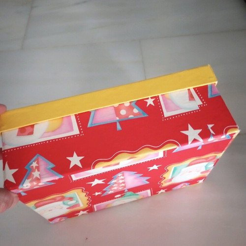 Christmas box new made of pressed cardboard