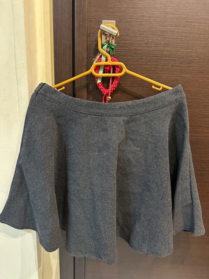 Winter mini flared skirt like new, anthracite