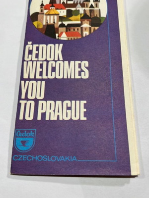 Prague Tourist Brochure used, 1982 Czechoslovakia map in English