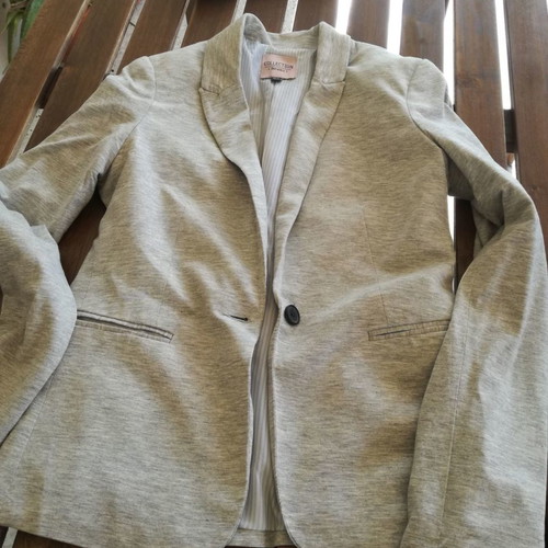 Casual cotton jacket Berska used, grey melange, size medium