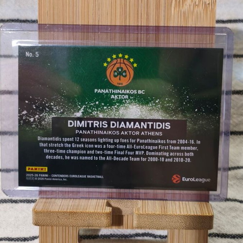 2025-26 Panini Contenders Euroleague Dimitris Diamantidis Legend card near mint
