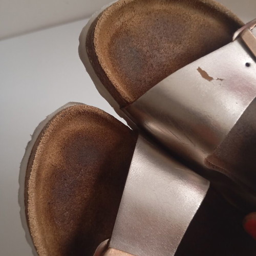 Birkenstock σανδάλια μεταχειρισμένα, νούμερο 39, ροζ ασημί