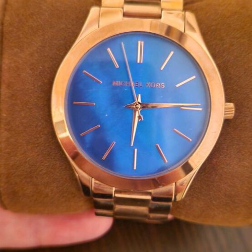 Michael Kors wristwatch women's like new, rose gold with blue dial