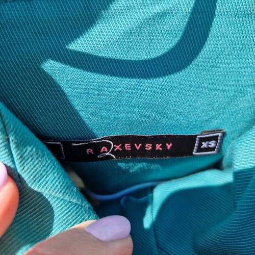 Raxevsky turquoise dress with white straps XS like new