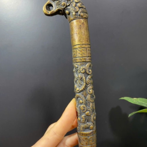Antique Vietnamese bronze vessel used with dragon and floral design