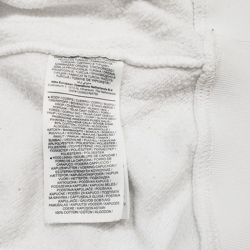 Nike DM3154 Court Fleece Hoodie, men's size M, white