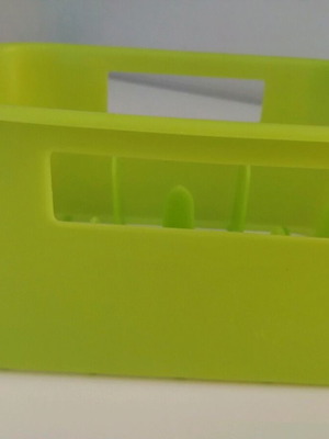Bottle holder for six bottles used, green plastic
