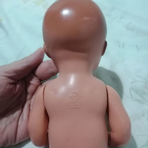 Vintage German Celluloid Minerva 20 Doll Baby Boy used, 1950s