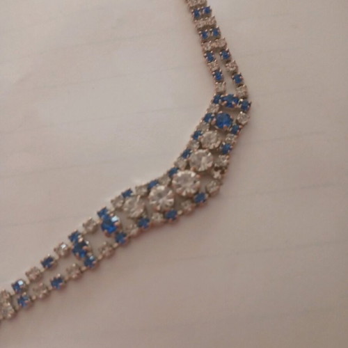 Murano bracelet like new with blue and white crystals from Venice