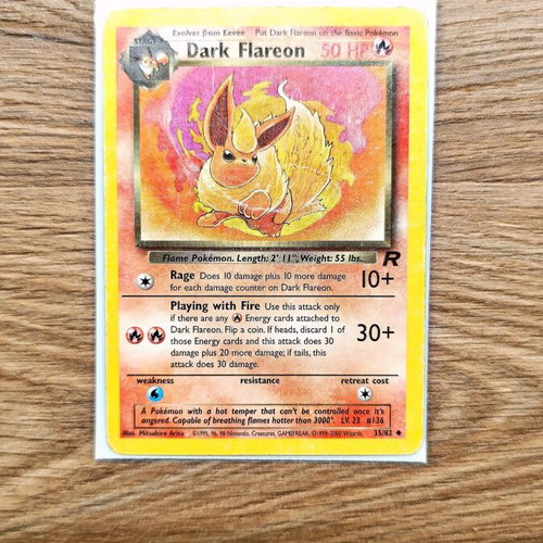 dark flareon pokemon card Pokemon Cards Team Rocket Dark Flareon 35/82, Eevee 55/82 main image 1