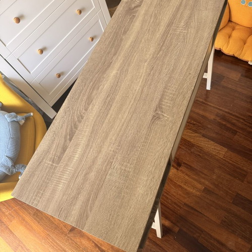 JYSK ABBETVED desk like new, light oak and white metal frame