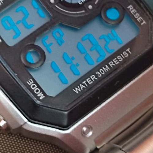 SANDA men's LED digital watch used, stainless steel, black and silver
