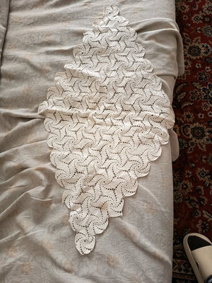 Beige doily diamond-shaped like new