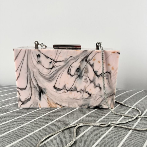 Zara marble hard case clutch bag like new, shoulder chain