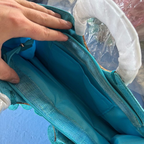 Handbag new, handmade, turquoise