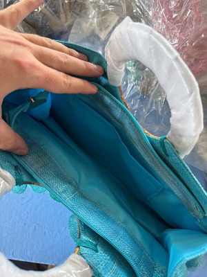Handbag new, handmade, turquoise