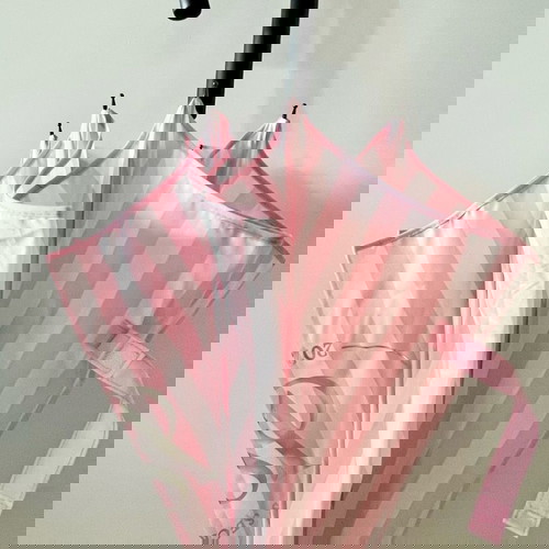 Ομπρέλα Victoria’s Secret 2024 Fashion Show μεγάλη, καινούργια, ριγέ λευκό-ροζ