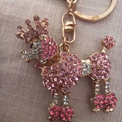 Keychain dog with rhinestones like new