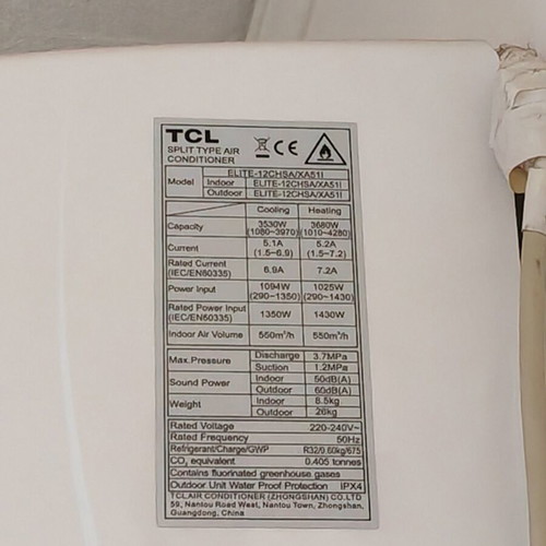 TCL Elite-12CHSA/XA51I air conditioner 12000 BTU