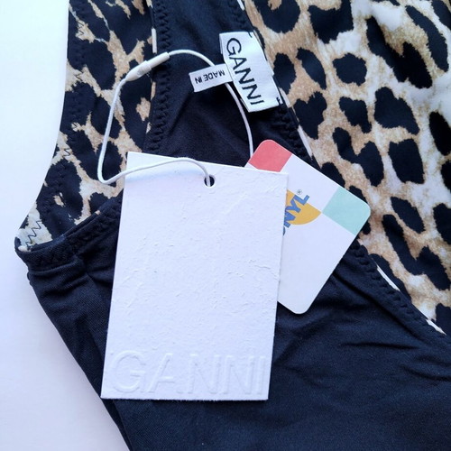 Ganni leopard print one piece swimsuit new size 34