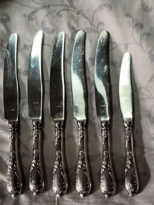 Vintage Soviet Union silver-plated knife set of 6, like new