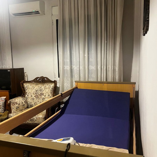 Electric hospital bed with wooden frame, like new