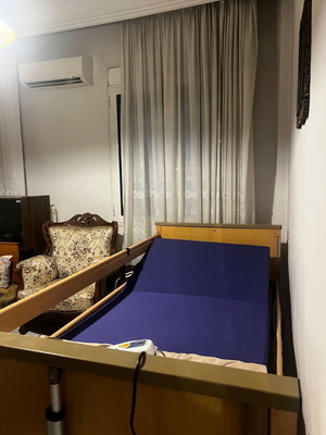 Electric hospital bed with wooden frame, like new