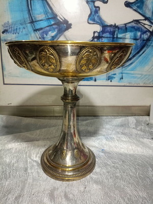 Antique silver-plated fruit bowl