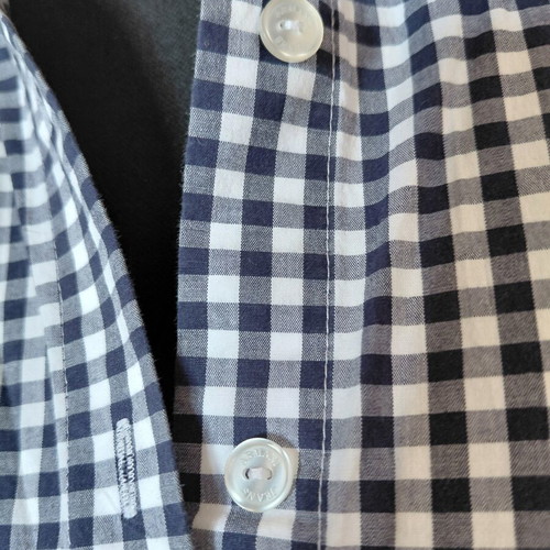 Armani Jeans women's short-sleeve checked shirt blue white
