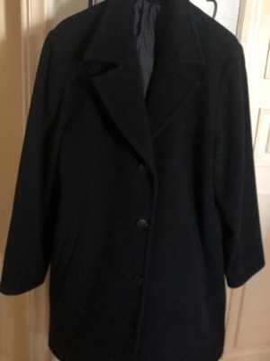 Cashmere 100% Wool Coat Black Unisex, New, Size XXL