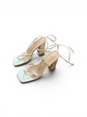 Shein White Sandals with Heel and Lace-Up Size 38 New