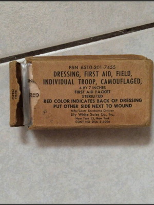 US Military Camouflaged Field First Aid Dressing σαν καινούργιο, 1960-1965