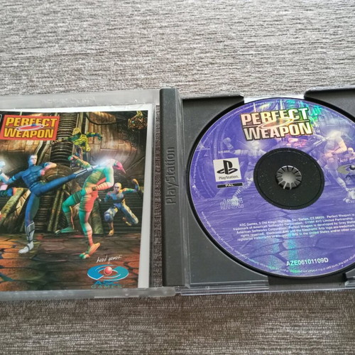 Perfect Weapon PS1 game, action fighting, complete in box