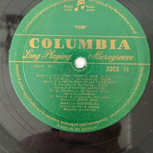 Amália Rodrigues LP used, Fado Flamenco Columbia 33CS 14