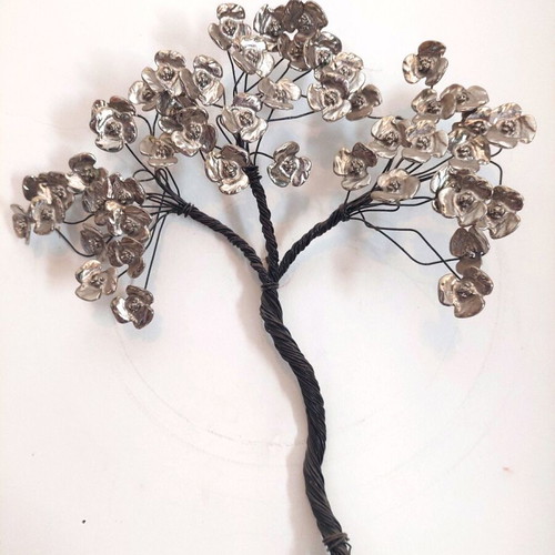 Handmade Metal Wall Art Trees in Bronze and Metal, like new