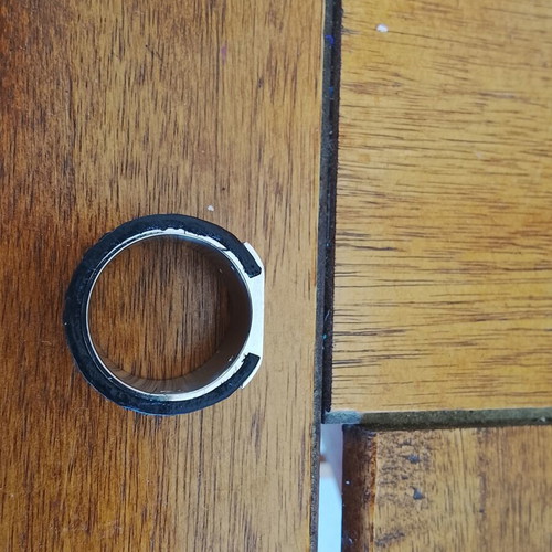 Dyrberg Kern ring like new, black metal and leather