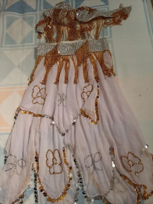 Στολή Belly Dance αυθεντική αιγυπτιακή καινούργια, άσπρη για βάρος έως 50 κιλά