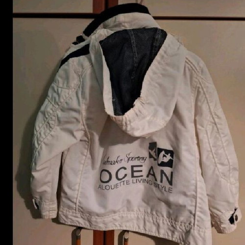 Alouette waterproof jacket white blue for 6Y like new