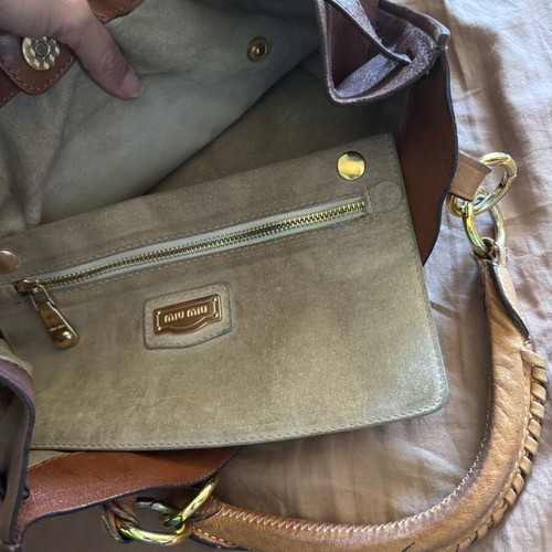 Miu Miu tote bag like new, cognac color