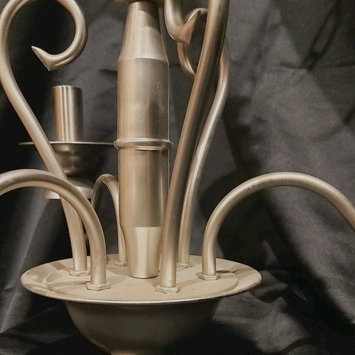 Ceiling light 3-light new, matte silver metal