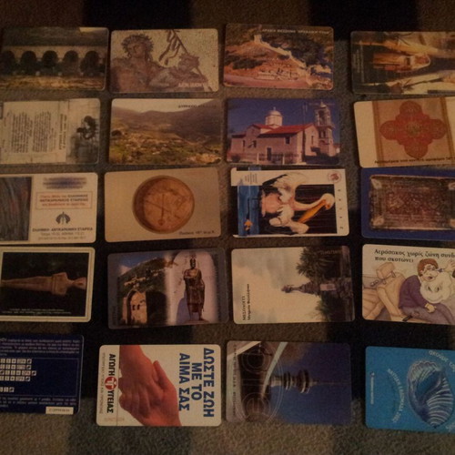 Phone cards used, pack of 20 pieces