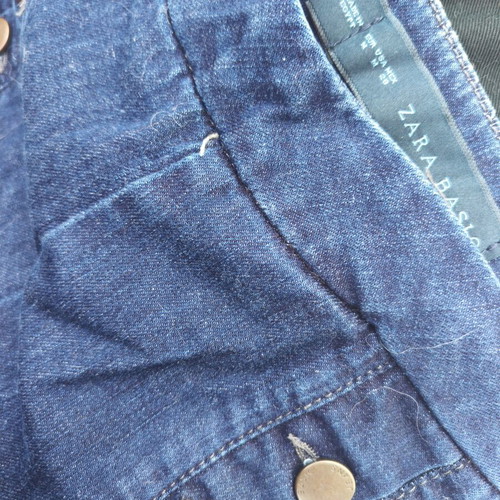 Zara Basic dark blue jeans with buttons used, slim fit