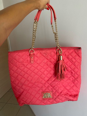Juicy Couture pink shoulder bag with gold details used